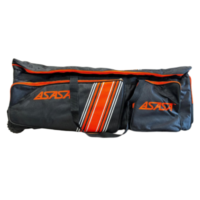 ASASA PROFESSIONAL WHEELIE CRICKET KITBAG ( BLACK & ORANGE )