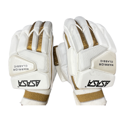 ASASA WARRIOR CLASSIC BATTING GLOVES ( WHITE & GOLDEN )