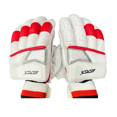 ASASA GRAND EDITION BATTING GLOVES  ( WHITE & RED )