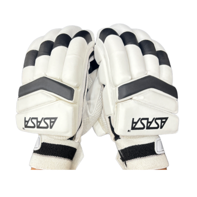 ASASA FINGERED BATTING GLOVES ( BLACK & WHITE )