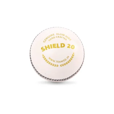SG SHIELD 20 WHITE CRICKET LEATHER BALL